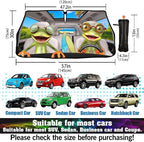 CHILL·TEK Funny Animal Car Windshield Sun Shade Umbrella, Frog Driving Car Sun Shade Umbrella, Block UV Rays Heat Foldable Windshield Umbrella Sun Visor Protector - Keep Vehicle Cool for Cars SUV - Image 5