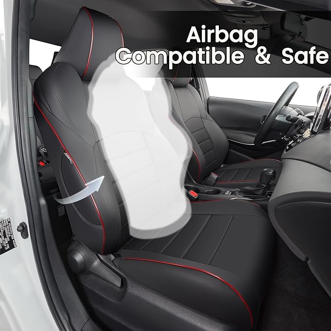 HKZ Customized Special seat Cover for Toyota Corolla (Black with Red Trim, 2020-2022 Corolla XSE) - Image 5