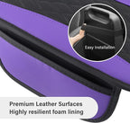 Leather Car Center Console Cover with Side Pockets,Stylish Car Decorations Interior Armrest Cover for Car Seat Organizer,Universal Center Console Protector Fit Car SUV Truck (Purple) - Image 5