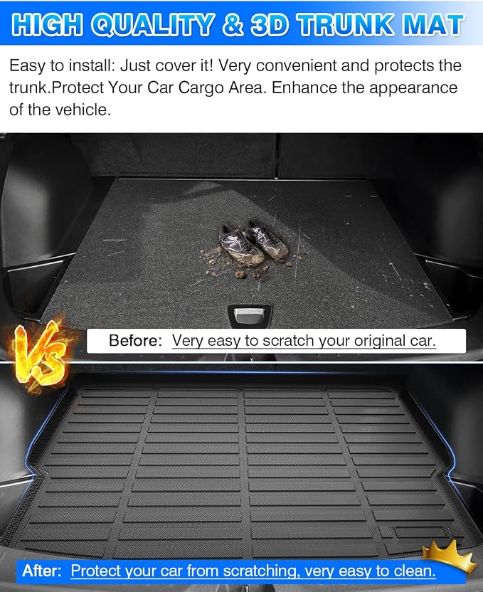 Cartist Cargo Mat Compatible with Chevy Blazer 2019-2024 2025 2026 Accessories Trunk Mat TPE All Weather Anti-Slip Odorless Cargo Liner for Blazer Accessories - Image 6