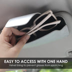 Sunglass Holder for Car Visor, Car Sunglasses Holder Leather, Eyeglasses Holder Glasses Storage Case Visor Accessories - Image 4