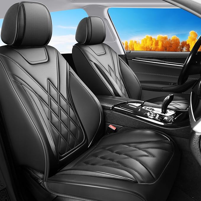 Fit for Tacoma Seat Covers Compatible with Toyota Tacoma 3rd gen 2016-2023 - Waterproof Breathable Leather Automotive Seat Cushions Protector,Airbag Compatible,Full Set 5 Seats(Black) by Unknown