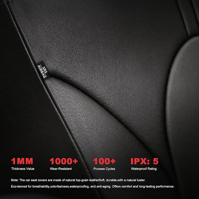 TTX LIGHTING Custom Fit for Toyota Camry Front Seat Covers | Gas |2018-2024 2-Seats | Original Seat Pattern | Full Coverage | Easy Install | Waterproof | Faux Leather - Image 6