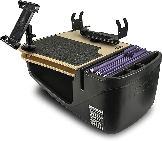 AutoExec AE-GMCD-PI-TAB-PS-11M GripMaster Car Desk for Your Vehicle Workstation and Mobile Office, Natural with 400 watt Power Inverter,Tablet Mount and Printer Stand | 400 Watt Power Inverter, Tablet Mount, Printer Stand, Vehicle Workstation and Mobil... by AutoExec