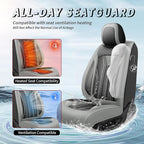 Fit Tacoma Premium Leather Car Seat Covers for Toyota Tacoma 2016-2022 2023 - Waterproof，Breathable，All-Weather Seat Cushion Protecto & Airbag Compatible, 2 Front Seat Gray&Black - Image 4