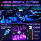 LivTee Smart Car LED Interior Lights with USB Port, LED Strip Fiber Optic Lights, Wireless App Control, Sync to Music, Car Accessories Gifts for Women and Men - Image 2