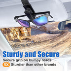 Veharvim One-Handed-Operation Sunglasses Holder for Car, Visor Sunglass Holder Clip, Car Accessories Interior, Universal Fit Silicone Padded Visor Sunglass Holder Car, Unmatched Durability (4 Pack) - Image 6