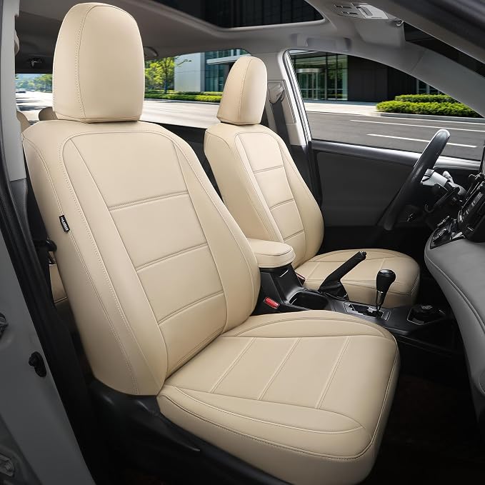 FREESOO Custom Leather Seat Covers for Toyota Corolla L LE Series 2014-2019 | Sedan, Full Set, Waterproof, Airbag Compatible, Scratch-resistant, Anti-slip, Protector Cushion, Durable Material, Easy-clean by FREESOO