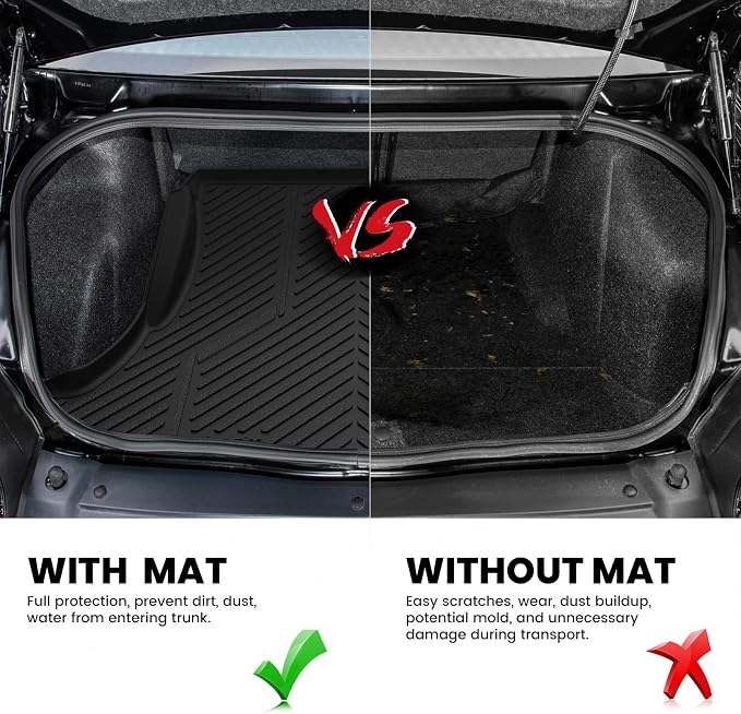LASFIT Cargo Mat for Dodge Challenger 2011-2023 | All Weather TPE Custom Fit Cargo Trunk Mat Liner Accessories, Black - Image 6