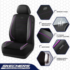 Skechers Air-Cooled Memory Foam Seat Covers,Mesh Thick Car Seat Covers,Piping Leather Car Seat Covers Front Seats,Airbag Compatible,Automotive Comfort Universal FitMost Cars,Vans,Truck,SUV,Purple - Image 3