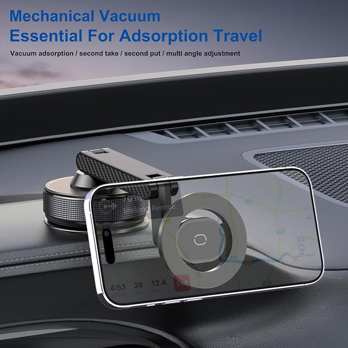 Phone Holder for Your Car Vacuum Magnetic Car Phone Holder for Magsafe 360° Adjustable Car Phone Mount Cell Phone Holders for Your Car for iPhone 17 16 15 14 13 12 Pro Max Plus Air - Image 3