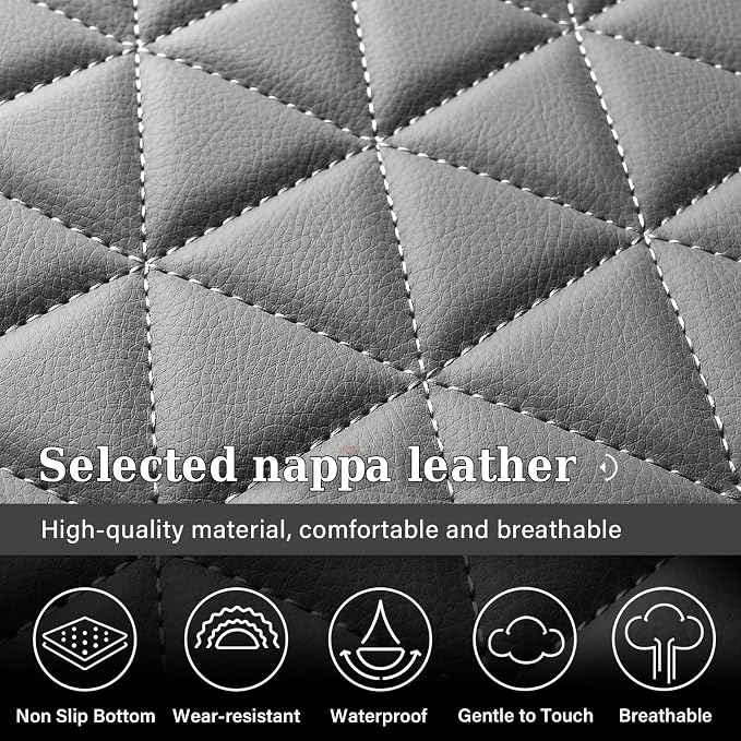 Coverado Ram Seat Cover, Waterproof Dooge Ram 1500 Seat Cover Compatible with 2002-2026 RAM 1500 2500 3500 with Curved Bench, Ram 1500 Accessories (Front, Dark Gray) - Image 4