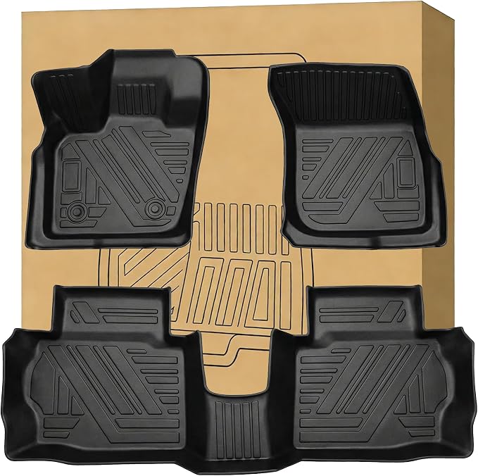 All Weather Floor Mats Floor Liner Rug for Ford Fusion 2017-2020 Custom-fit | 3D Laser Precision Fit Waterproof Durable Non-slip Odorless Front Rear Full Sets Trunk Tray Carpet Liners Accessories by AiqiyingAutoAccesories