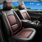 For Subaru Ascent 2019-2025 2026 Car Seat Covers, Front Pair, Redline | Luxury Full Coverage Leather Seat Protectors, Waterproof Breathable, Non-Slip, Easy to Install, Airbag Compatible, All-Season by Unknown