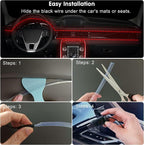 Interior Car LED Strip Lights Car Accessories APP Control with Remote 5 in 1 Music Sync Color Change RGB Ambient Lighting Kit with 275 inches Fiber Optic USB Charger Light Strips Decorations - Image 6