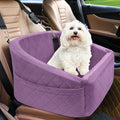 NEEZUKAR Dog Car Seat for Small Medium Dogs,Detachable Washable Dog Booster Seat Under 30lbs, Pet Car Seats Travel Bed with Storage Pockets and Safety Belt (Purple) by NEEZUKAR
