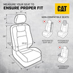 CAT Flexfit Green Black Seat Covers for Cars, Trucks, & SUV - (2) Front Car Seat Cover Front Seat Protectors - Airbag Compatible Seat Covers for SUV Interior Covers & Truck Seat Cover Car Accessories - Image 2