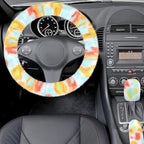 Accmor Fuzzy Car Steering Wheel Cover, Universal Fluffy Auto Wheel Cover & Handbrake Cover & Gear Shift Cover Set, Soft Warm Steering Wheel Protector Car Accessories for Men Women Girls, Colorful - Image 3