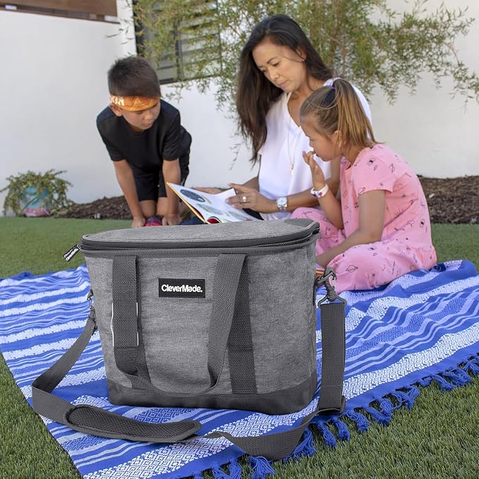 Tahoe Soft-Sided Collapsible Cooler - 30 Can - Heather Cool Gray/Shadow Gray (4PK PDQ Target SMU) | Keep Food and Drinks Cold Without Bulky Storage | The Leak-Resistant Liner Contains Meltwater, and the Frame Folds Flat - Image 8