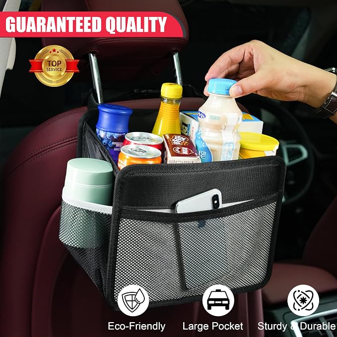 Car Back Seat Organizer and Storage Bag, Premium 1680D Oxford Cloth Collapsible Universal Hanging Car Seat Back Organizer for Kids & Adults - Image 2
