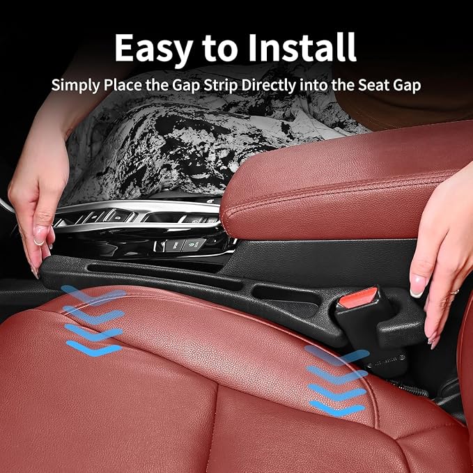 7F Car Seat Gap Filler, Organiser Between Seat and Centre Console, Universal Car Accessories, Fit SUV Truck Storage Beige - Image 4