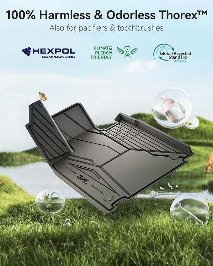 3W Floor Mats for Tesla Cybertruck 2023 2024 2025 2026,TPE All Weather Liner - Image 6