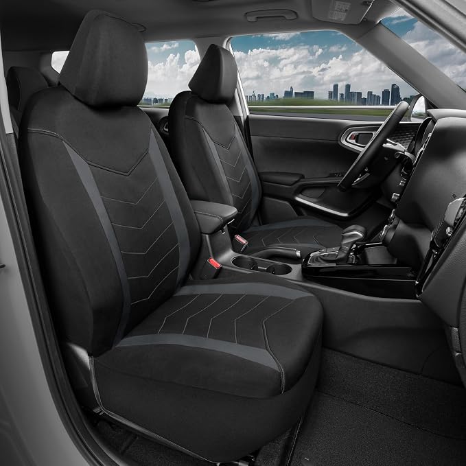 Motor Trend SpillGuard 2 Charcoal Gray Seat Covers for Cars & Seat Covers for Trucks - Neoprene Waterproof Car Seat Covers Front Seats Only - SUV Seat Covers Protector - Forros para Asientos de Carro - Image 3