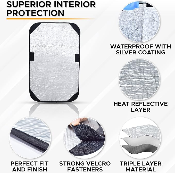 EcoNour RV Door Window Shade Trailer RV Skylight Covering for UV Protection | Foldable Window Sunshade | Blinds for Camper Windows | Camping Accessories for Travel Trailer | 16" x 25" - Image 3