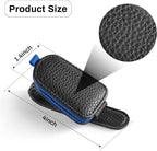 SINGARO Sunglasses Holder for Car, Leather Magnetic Buckle Sun Visor Sunglass Clip, Ticket Card Storage Glasses Clip, Car Interior Accessories for Men and Women（Black-Blue） - Image 5