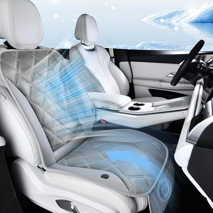 Cooling Car Seat Cushion Ventilated Car Seat Cover with 3-Speed Adjustable Universal Fit for 12V/24V Car SUV Truck Van for Summer, Gray by FLORICH
