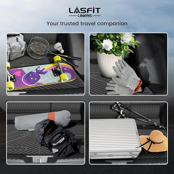 LASFIT Cargo Mat in Lower Position for Honda CR-V 2023-2026(Only Gasoline) | All Weather Custom Fit Anti-Slip Pet Friendly Easy Clean TPE Trunk Mat with Backrest Mat (Not for Hybrid) - Image 8