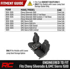 Rough Country Neoprene Front Seat Covers for Chevy Silverado & GMC Sierra 1500 (2019-2026) - Waterproof & UV Resistant, Foam Padded, Front Row Cover Set - Image 5