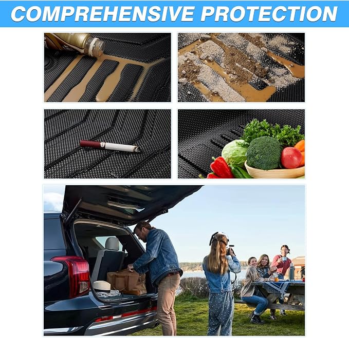Powerty Cargo Mat with Backrest Mat for Chevrolet/Chevy Equinox 2018-2024, All Weather TPE Cargo Mat Liner for Rear Trunk - Image 5