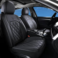 Coverado Car Seat Covers, Front Seat Cover, 2 Pack Waterproof Seat Covers for Cars, Luxury Faux Leather Car Seat Cushions, Car Seats Protectors, Black Car Seat Covers Universal Fit for Most Vehicles by COVERADOAUTO