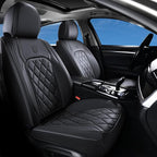 Coverado Car Seat Covers, Front Seat Cover, 2 Pack Waterproof Seat Covers for Cars, Luxury Faux Leather Car Seat Cushions, Car Seats Protectors, Black Car Seat Covers Universal Fit for Most Vehicles by COVERADOAUTO