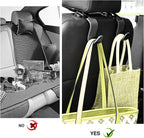 4 PCS Car Seat Headrest Hook, S Type Auto Rear Seat Hanger Holders Backpack Storage Hooks, Universal Vehicle Storage Organizers for Wallet Purse Bag Cloth Umbrella (Black) - Image 5