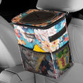 HOTOR Car Trash Can, Compact Waterproof Organizer, Leak-Proof Bin, 2-Gallon | Blue Flower, Multifunctional Car Accessory with Adjustable Straps & Magnetic Snaps for Interior Car Storage by HOTOR