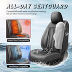 Fit Camry Premium Leather Car Seat Covers for Toyota Camry 2012-2025 2026 - Waterproof，Breathable，All-Weather Seat Cushion Protecto & Airbag Compatible, Full Set All Black - Image 4