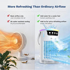 Portable Air Conditioners Desktop AC Unit with Water Ice Cooling Mist, Personal Evaporative Air Cooler Fan Mini Swamp Cooler for Bedroom, Nightstand, Office, Dorm, RV (White) - Image 3