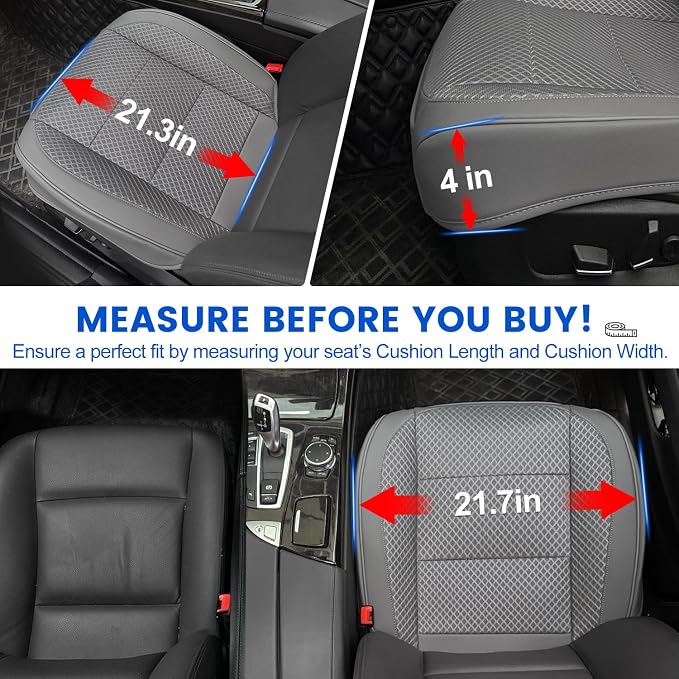 1 Pack Gray Ventilated Bottom Car Seat Cover | 3D Air Mesh, PU Leather, Breathable, Front, with Storage pocket, Universal Fit for Car Truck SUV, Easy to Install - Image 7