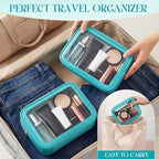 Hsei 6 Pcs Clear Makeup Bags Diaper Bag Organizer Travel Toiletry Bags with Zipper Clear Cosmetic Organizer Car Storage Pouch Bridesmaid Gift for Women Beach Vacation (Turquoise Green) - Image 5