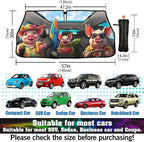Socira Funny Pig Car Windshield Sunshade Umbrella Foldable Umbrella | Sun Shade Windshield Cover Cute Pig Sunshade Car Accessories Blocks Uv Rays Keeps Cool (57" X 30") - Image 3