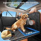 REEVAA 2.0 Hard Bottom Back Seat Cover for Large Dogs, L, Black | Foam Padding, 600 lbs Extender, 45% More Space for Large Dogs, Waterproof, Zippered Mesh Window, Fits SUVs & Small Trucks - Image 3