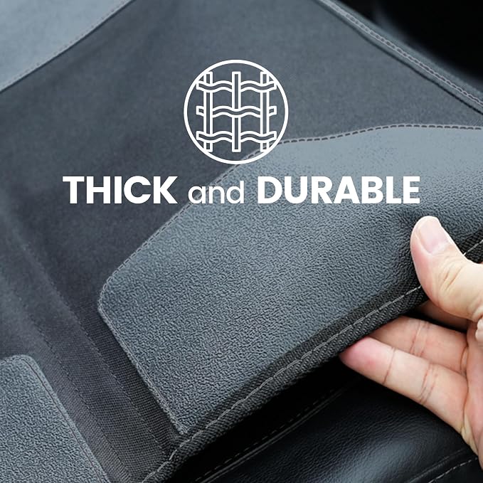 PIDO Car Seat Protector, 2 Pack Seat Protector Under Baby Car Seat with Thick Padding and Non-Slip Back, Waterproof Carseat Protection Cover Pad for Vehicle Leather Upholstery, Black - Image 5