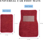 4PCS Car Floor Mats, Waterproof Non-Slip Car Floor Liners with Safety Heel Pad, All-Weather Wear-Resistant Mats Heavy Duty Universal Carpets for Truck SUV Van Sedan (Wine Red) - Image 2