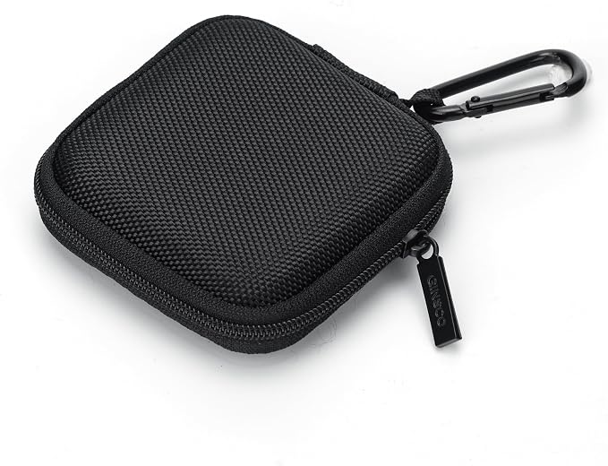 Ginsco Mini-Portable Hard Shell Square Earbuds Case for Apple EarPods/Samsung Galaxy Wired/Wireless Earbuds, Cell Phone Accessories Organizer with Carabiner for Earphones - Image 2