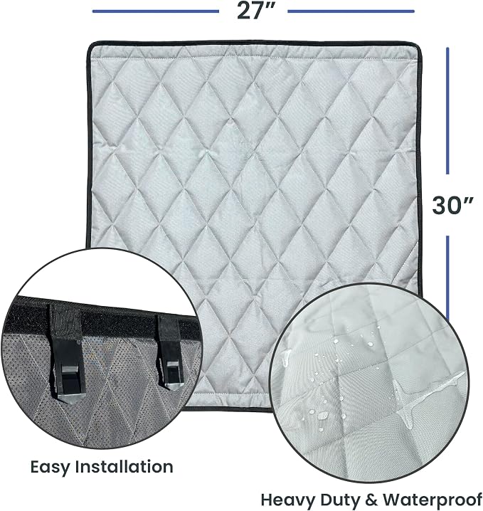 4Knines Heavy-Duty Car Door Protector for Dogs, Waterproof XL Black | 28"W x 30"L; set of two door guards with top and bottom attachment points for secure fit; installs in 60 seconds. - Image 3