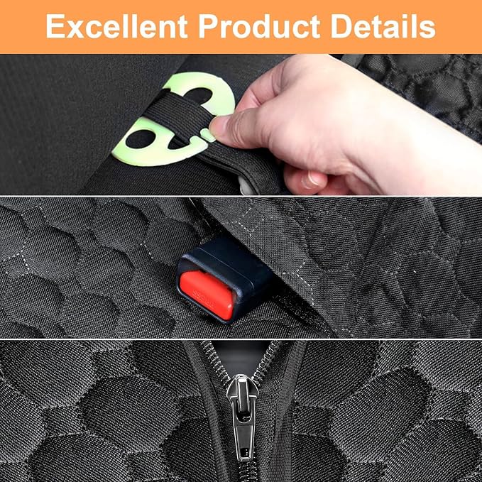 Mancro Dog Car Seat Cover, Waterproof Dog Hammock for Car, Black All | 600D Heavy Duty, Scratch-Resistant Back Seat Pet Cover for Dogs with PVE Nonslip Underside, Fits for Sedan, Trucks and SUVs - Image 4