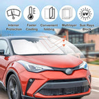 Windshield Sun Shade for for 2018-2023 Toyota CHR Accessories | Full covered, Foldable & Durable, Block UV Rays, Reduce Heat, Easy to install, Keep Car Cooler - Image 2