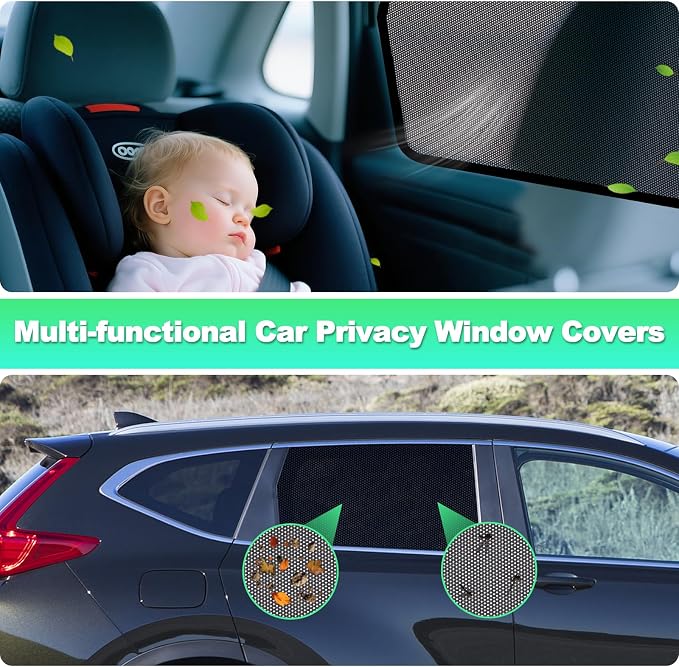 CRV Window Shades 2017-2022, Rear Side Mesh, 2PCS | Custom Fit Window Shades, Breathable Mesh Blocks UV Rays, Reduces Heat & Glare, Creates Comfort for Babies & Rear Passengers - Image 5